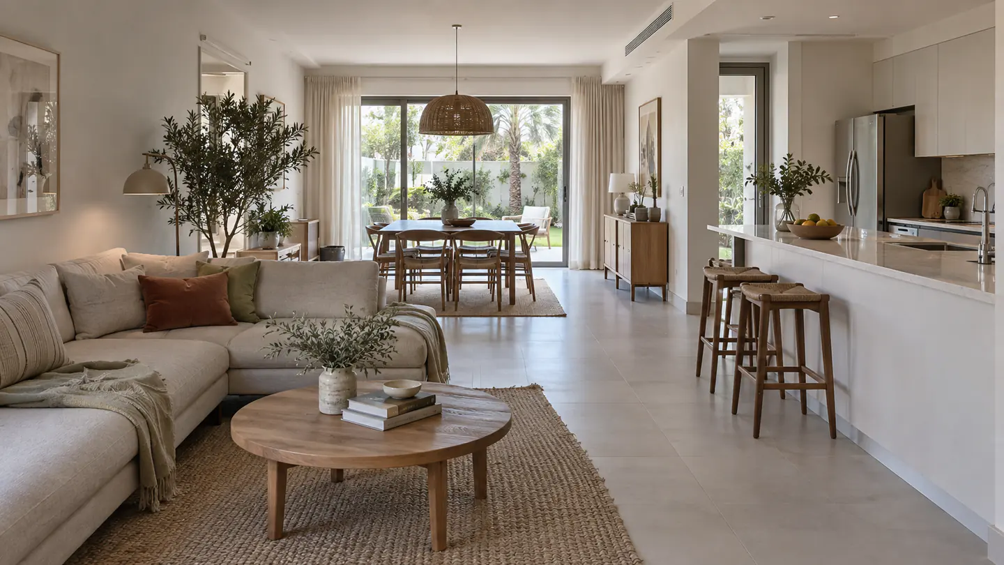 An open-plan ground floor arranged so a family can read the whole layout at a glance.